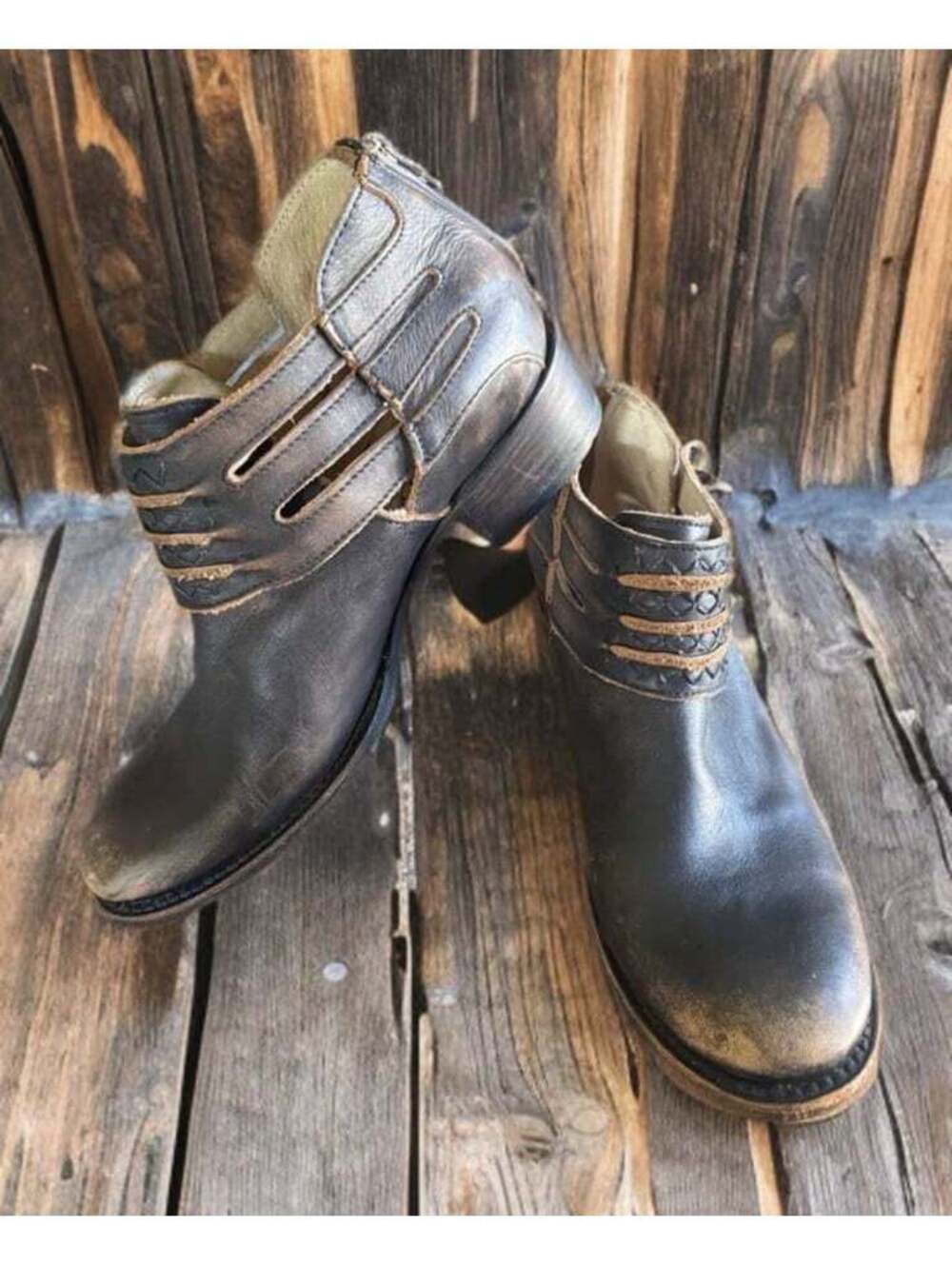 Freebird Slay Ankle Boot Booties Brown Distressed Size 9